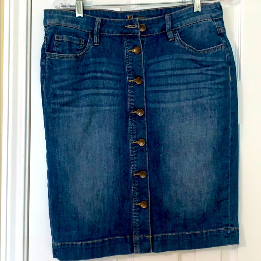 Button down jean skirt